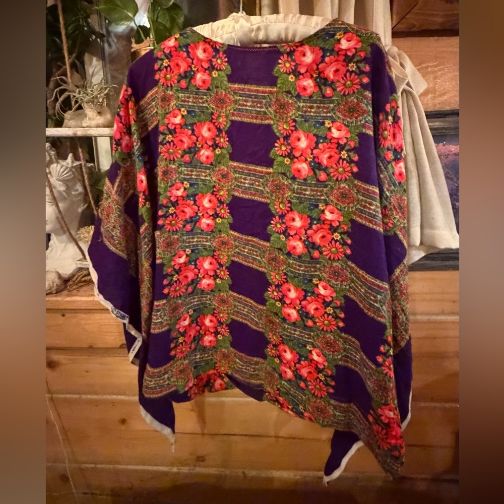 Incredible vintage handmade boho scarf top! - Picture 2 of 7